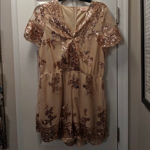 Gold sequin romper